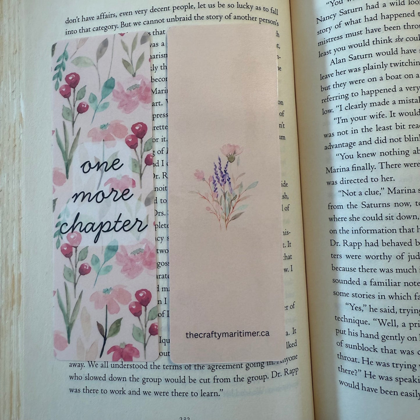 One more chapter floral Bookmark