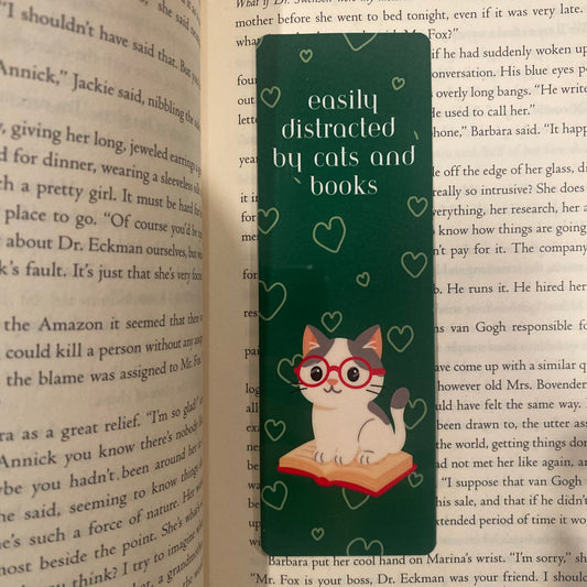 Easily Distracted by Cats and Books Bookmark