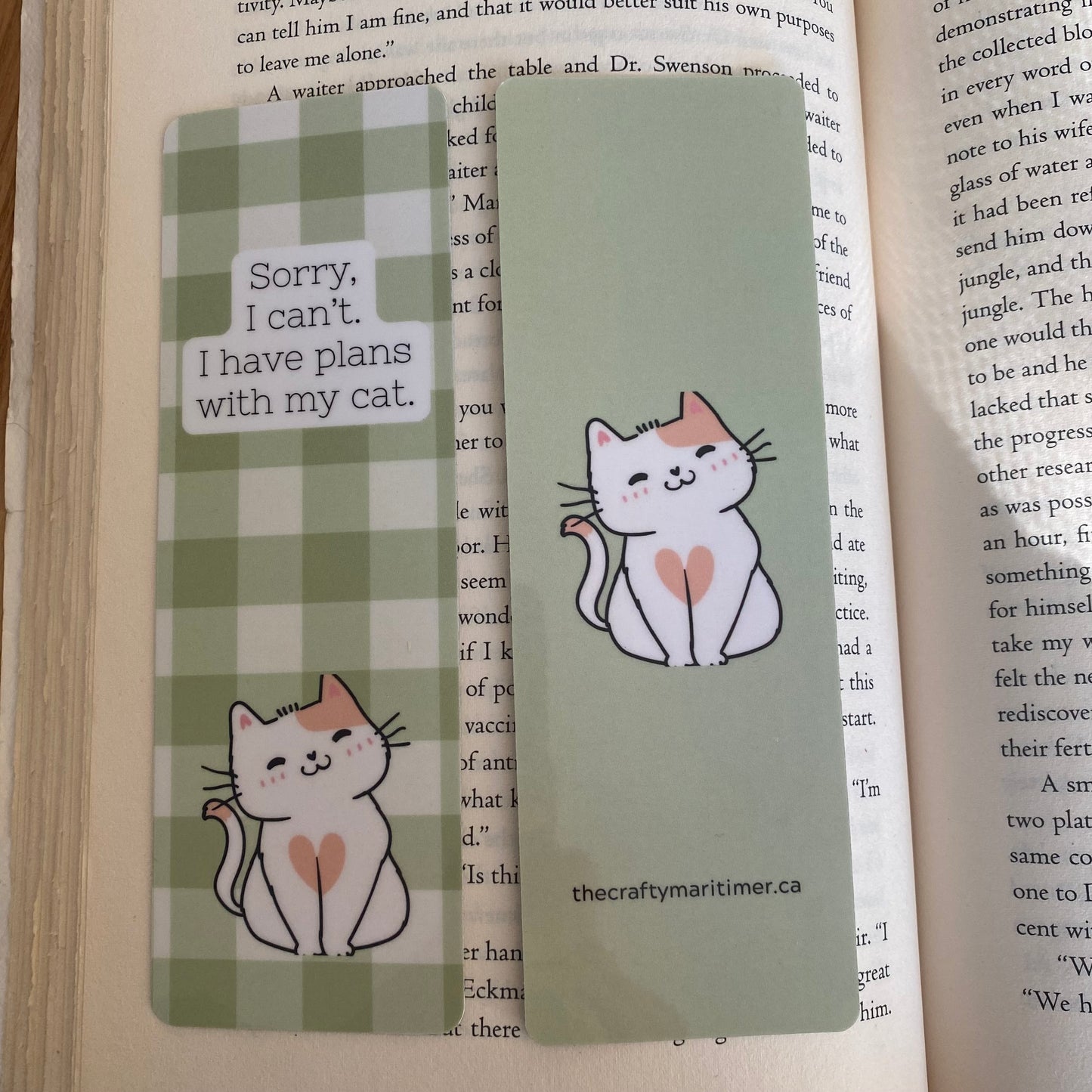 I have plans with my cat Bookmark