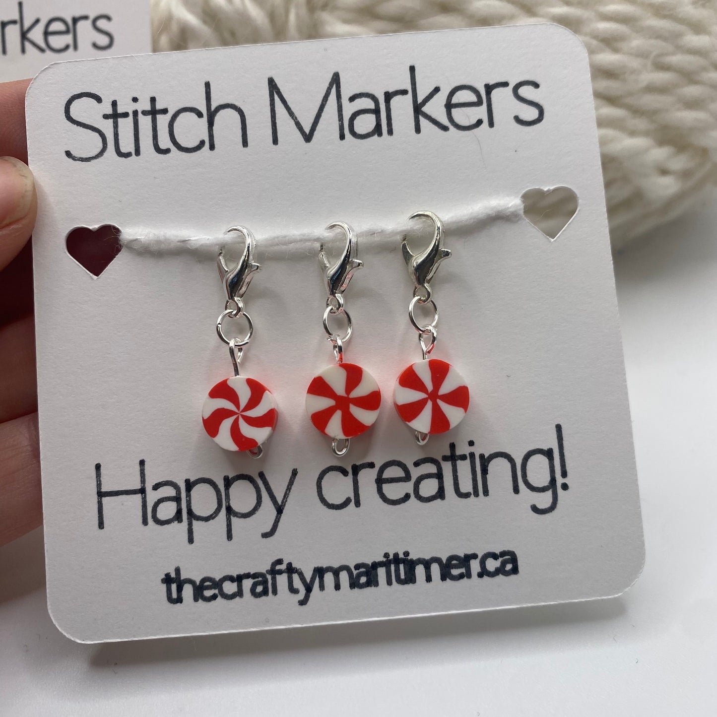 Holiday Candy Stitch Markers set of 3 or 5