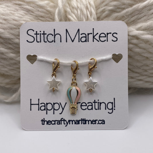 Hot Air Balloon Stitch Marker set of 3