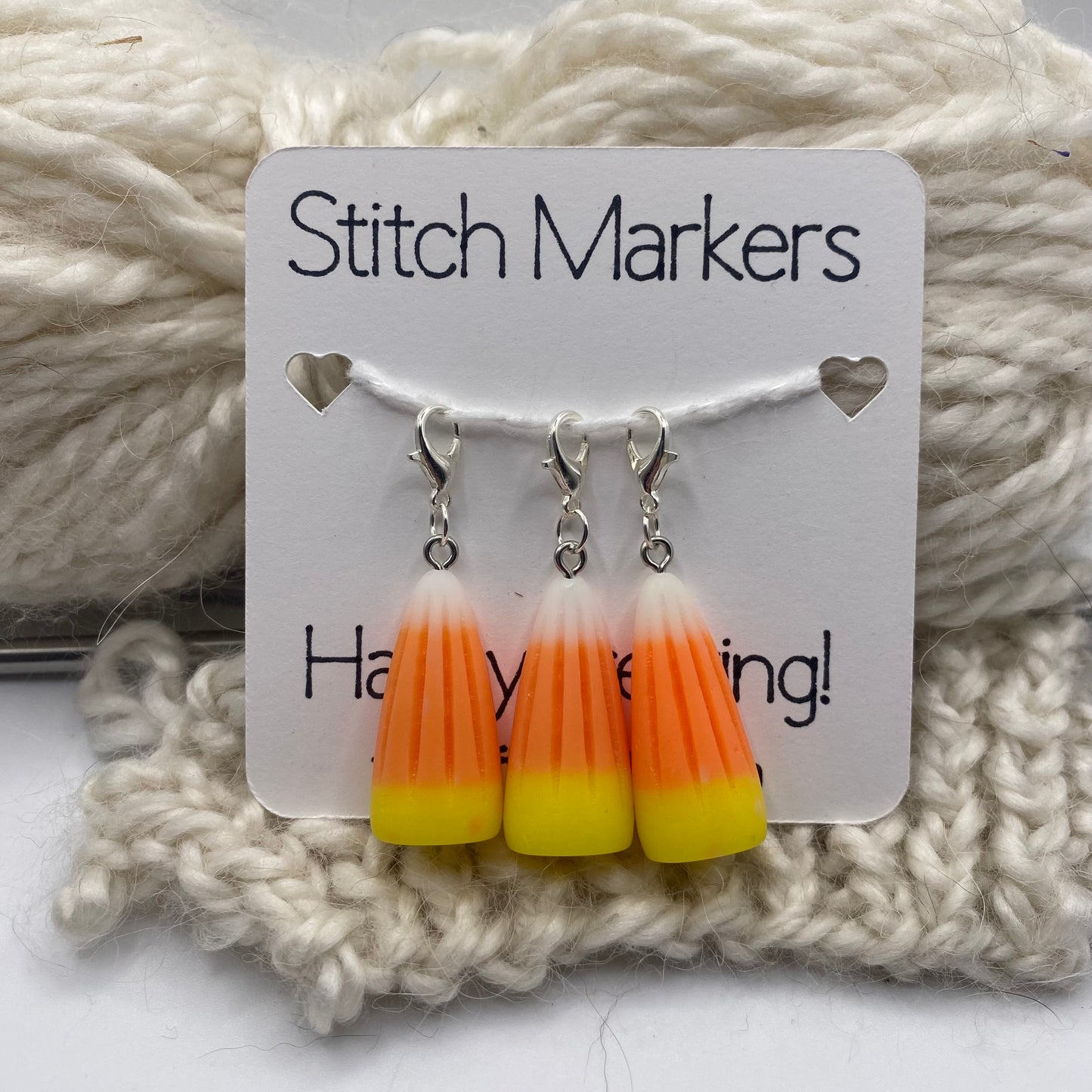 Large Candy Corn Stitch Markers set of 3