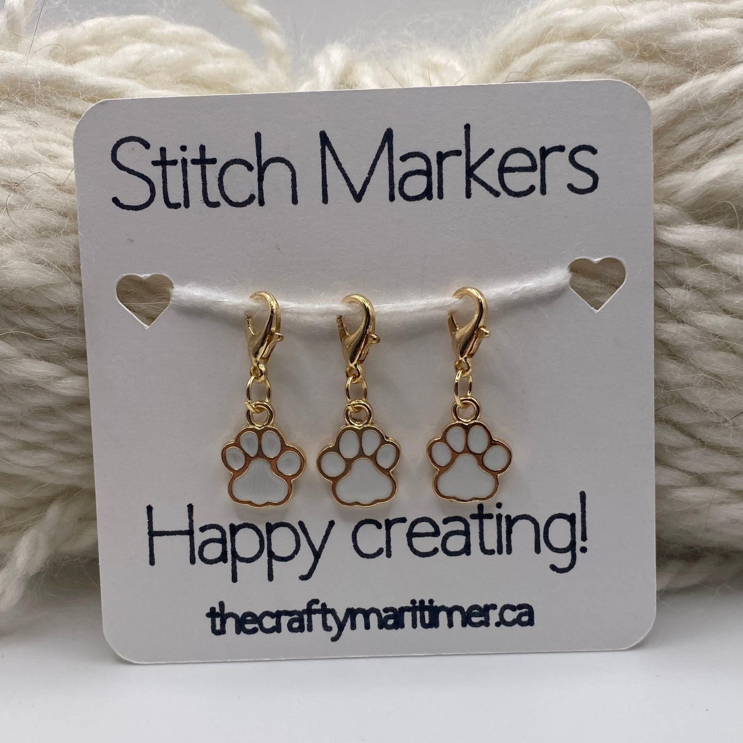 Golden Paw Stitch Markers set of 3