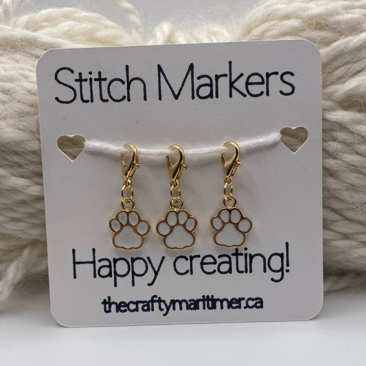 Golden Paw Stitch Markers set of 3