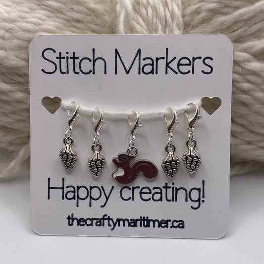 Squirrel Stitch Marker set of 5