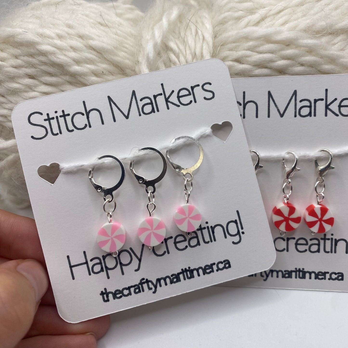 Holiday Candy Stitch Markers set of 3 or 5