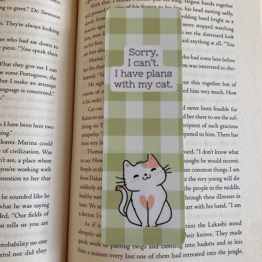 I have plans with my cat Bookmark
