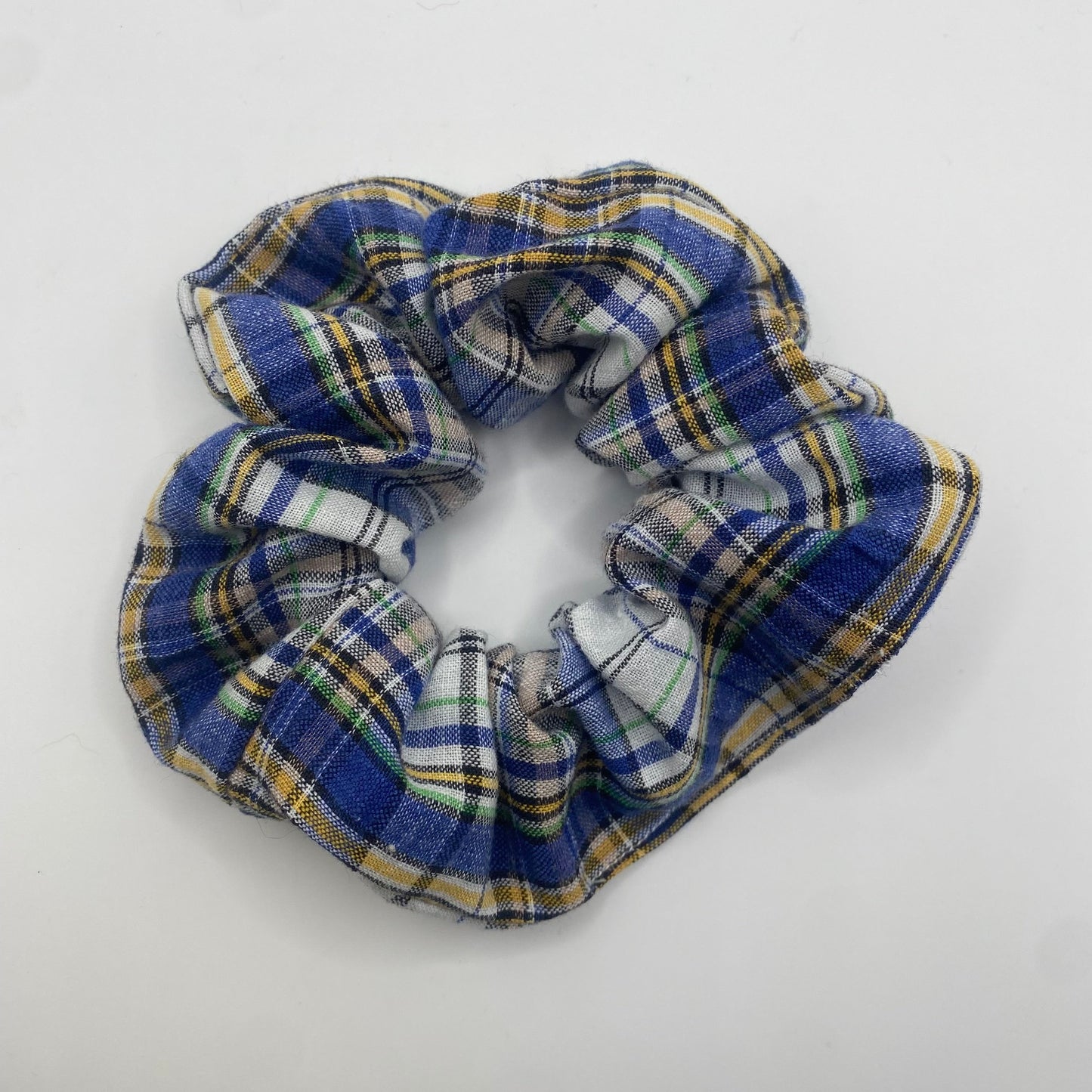 Blue Plaid Scrunchie