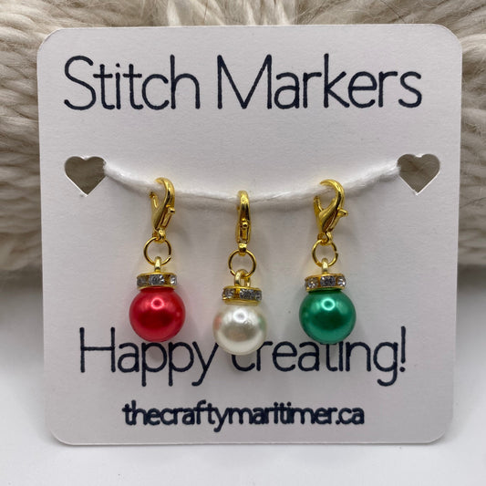 Christmas Stitch Markers set of 3