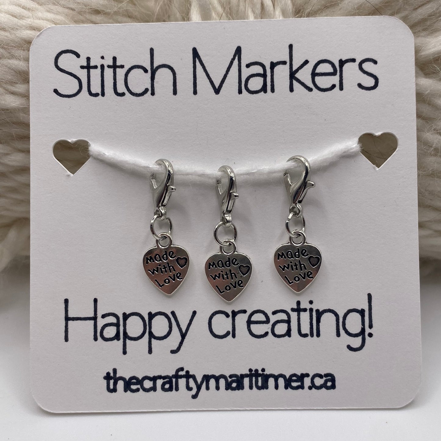 Made With Love Stitch Markers set of 3