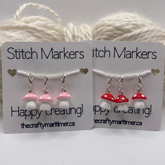 Mushroom Stitch Marker set of 3