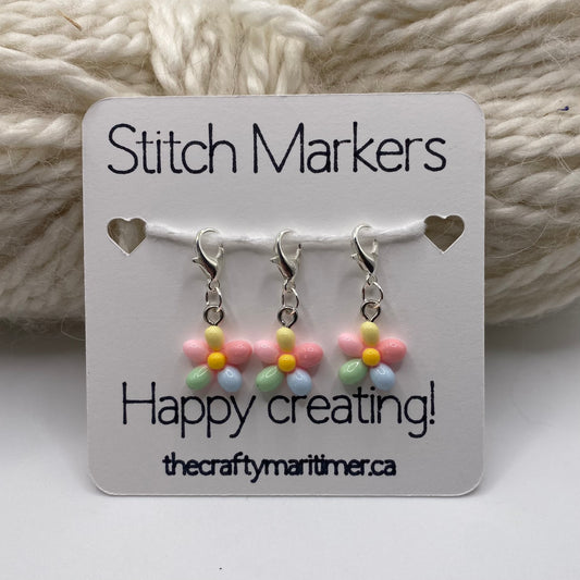 Bubble Flower Stitch Marker set of 3