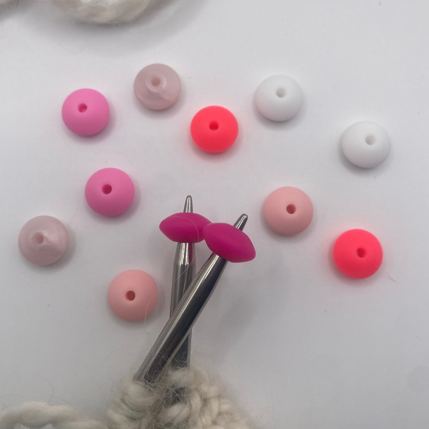 Pink oval needle protectors Set of 2