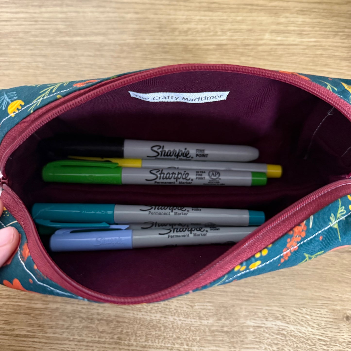 Dark Floral Pencil Case