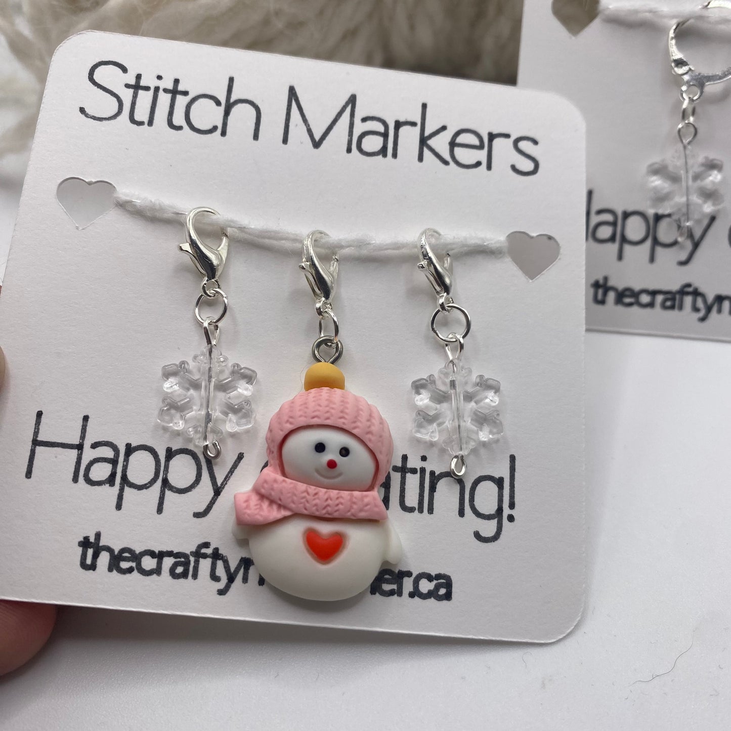 Snowman or Snowflake Stitch Markers sets