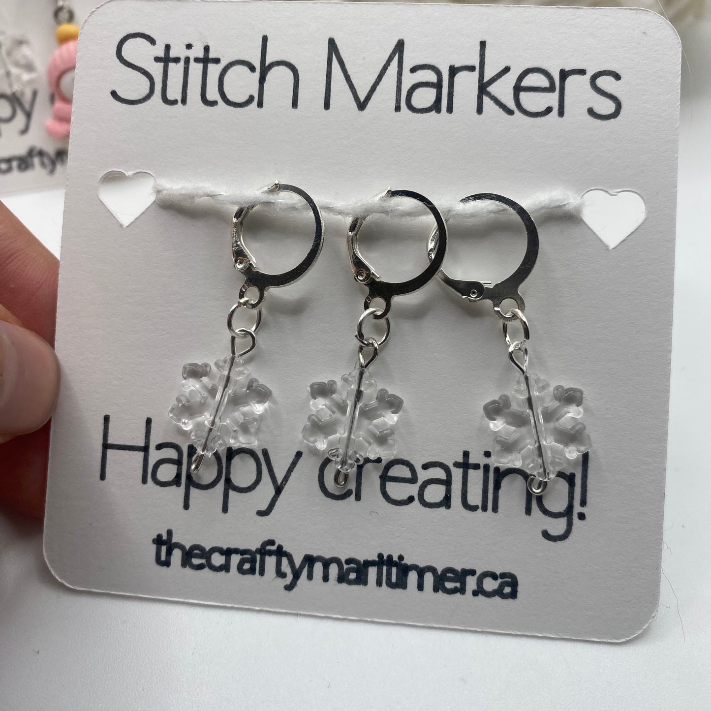 Snowman or Snowflake Stitch Markers sets