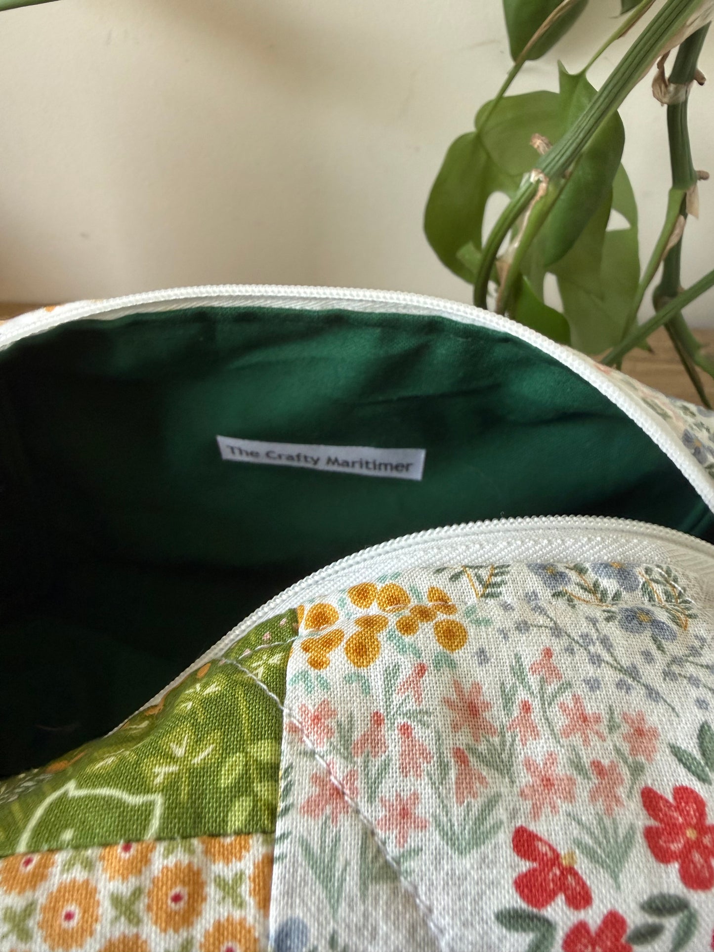 One of a Kind Green Quilted Toiletry Bag