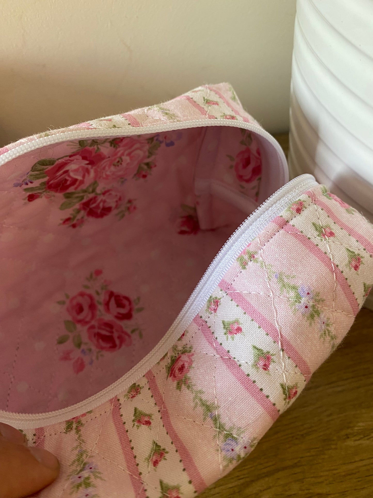 Quilted Vintage Floral Toiletry Bag