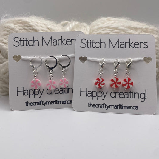 Holiday Candy Stitch Markers set of 3 or 5