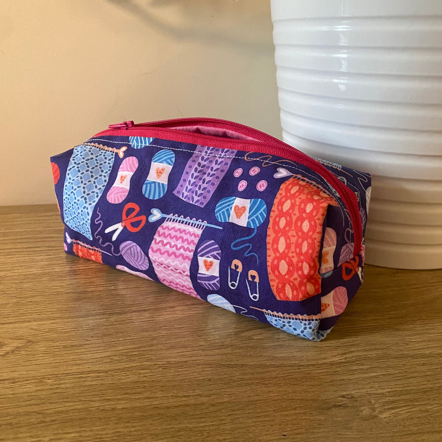 Purple Knitting Pencil Case