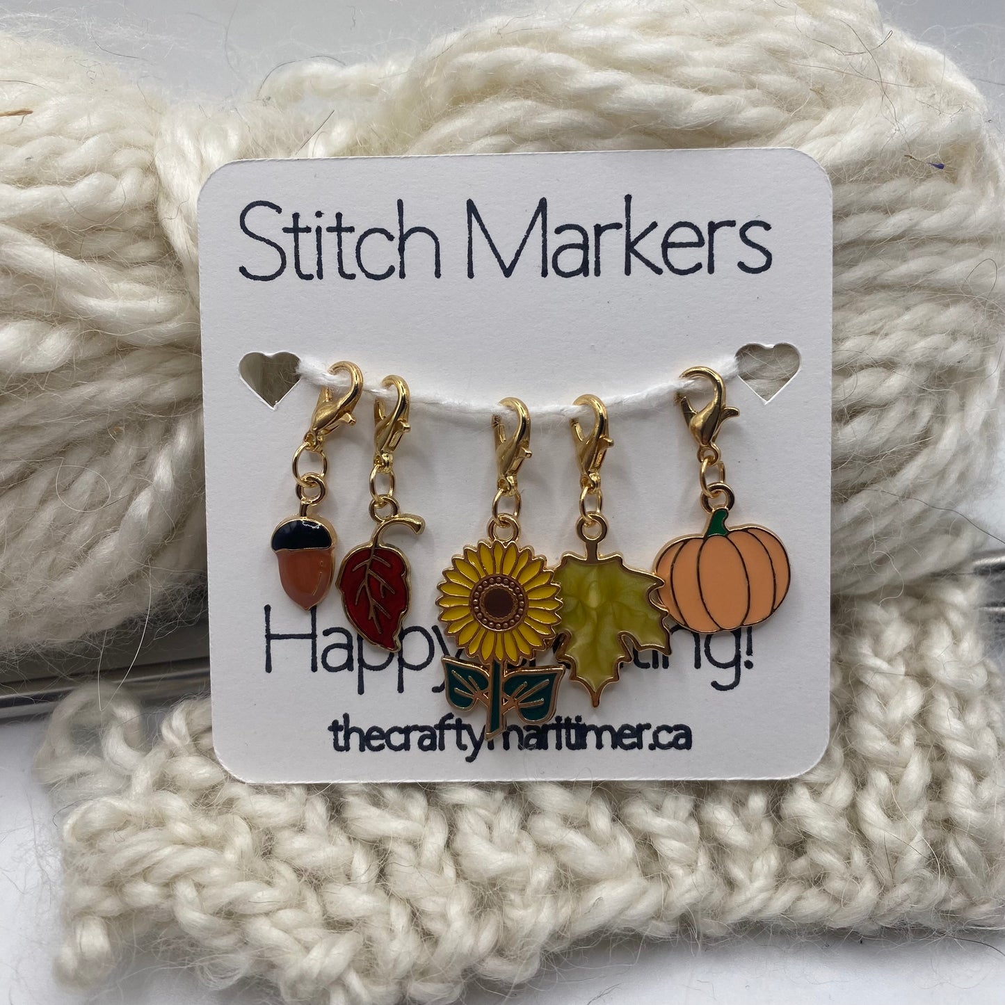 Autumn Stitch Markers set of 5
