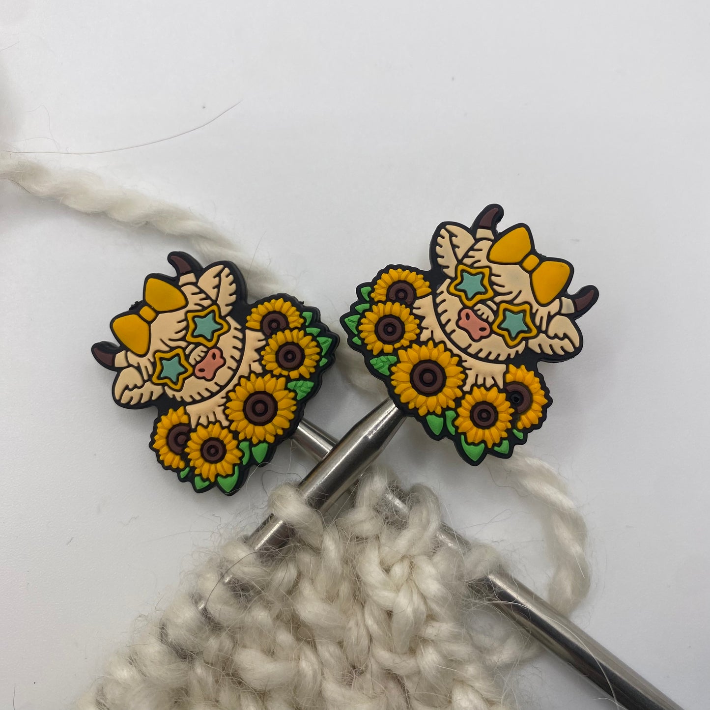 Sunflower Cow Needle Protector set of 2