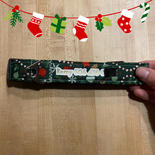 Personalized Holiday Dog Collar