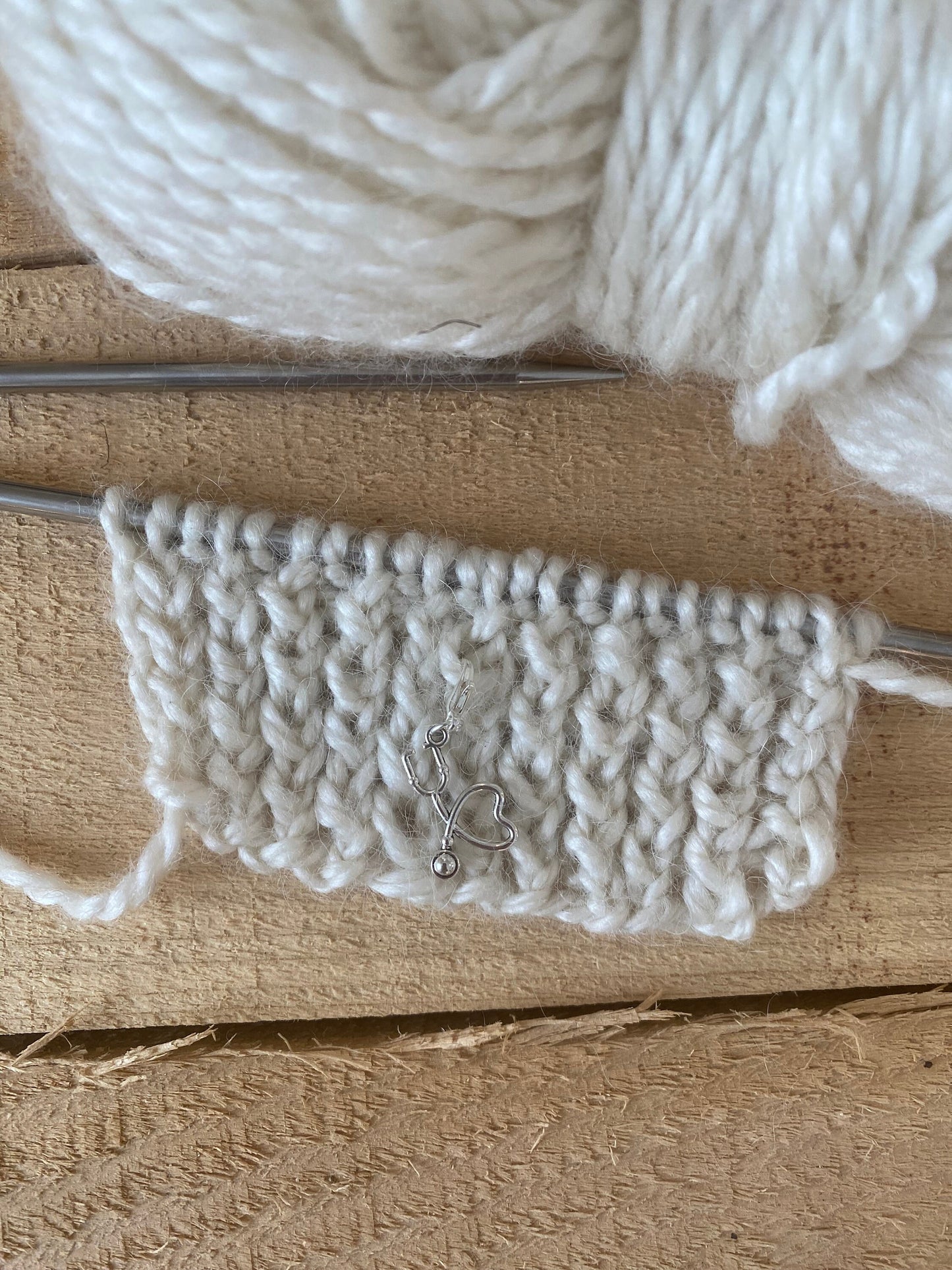 Silver Stethoscope Stitch Marker set of 3