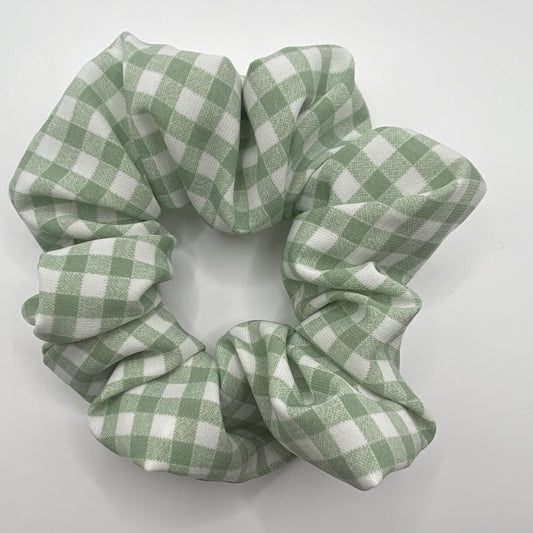 Green Gingham Scrunchie