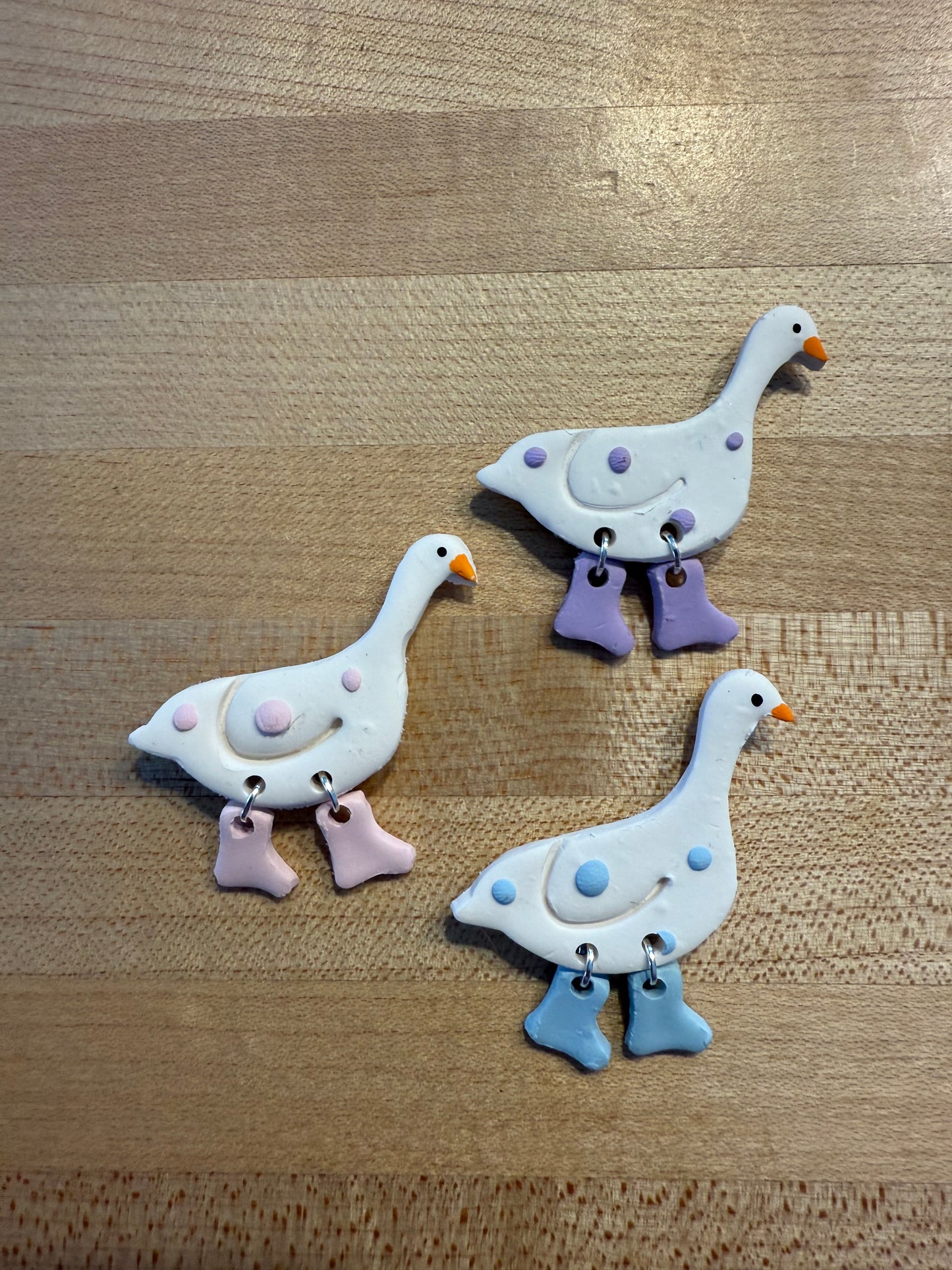 White Polka Dot Duck Magnet