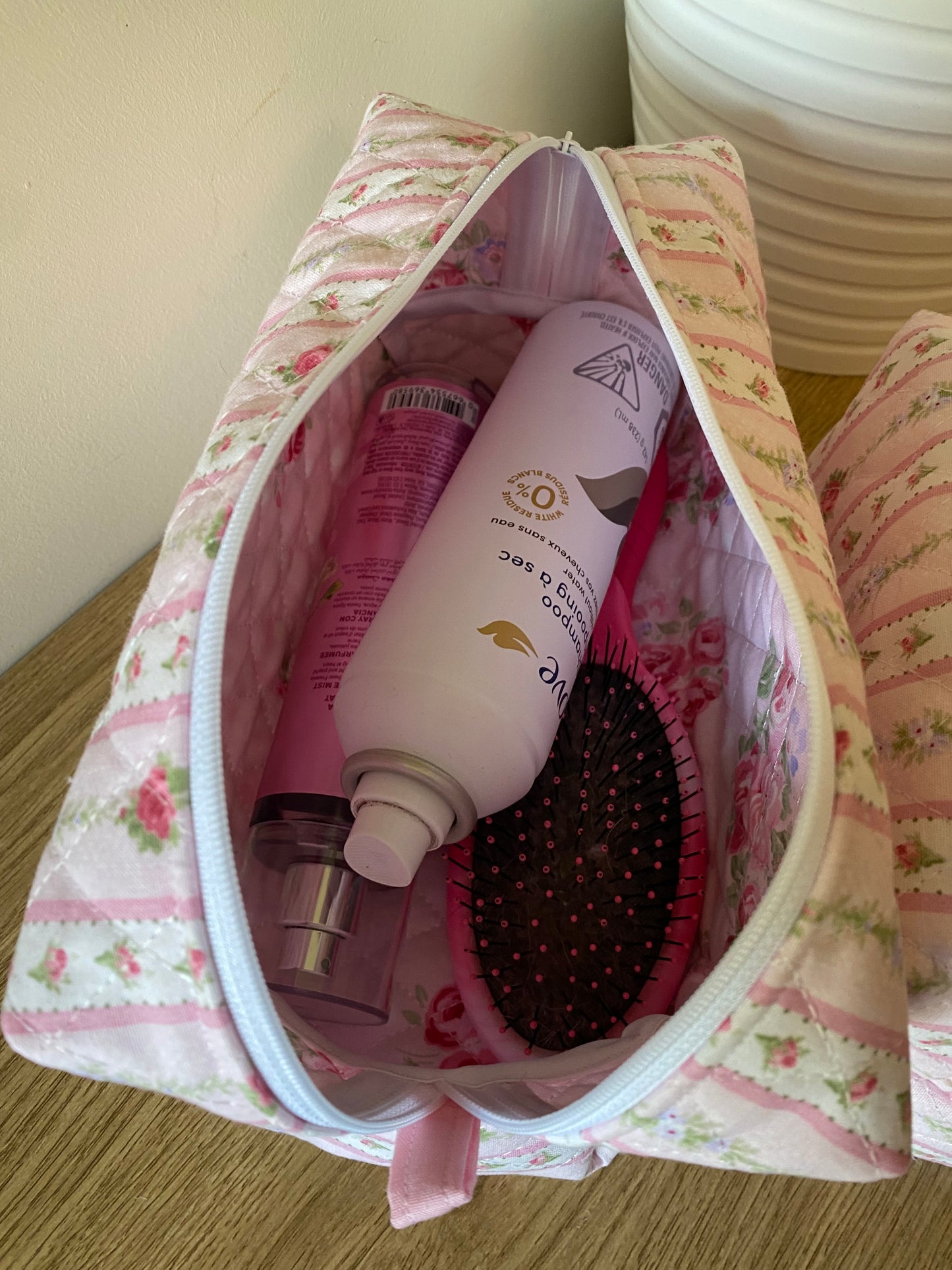 Quilted Vintage Floral Toiletry Bag