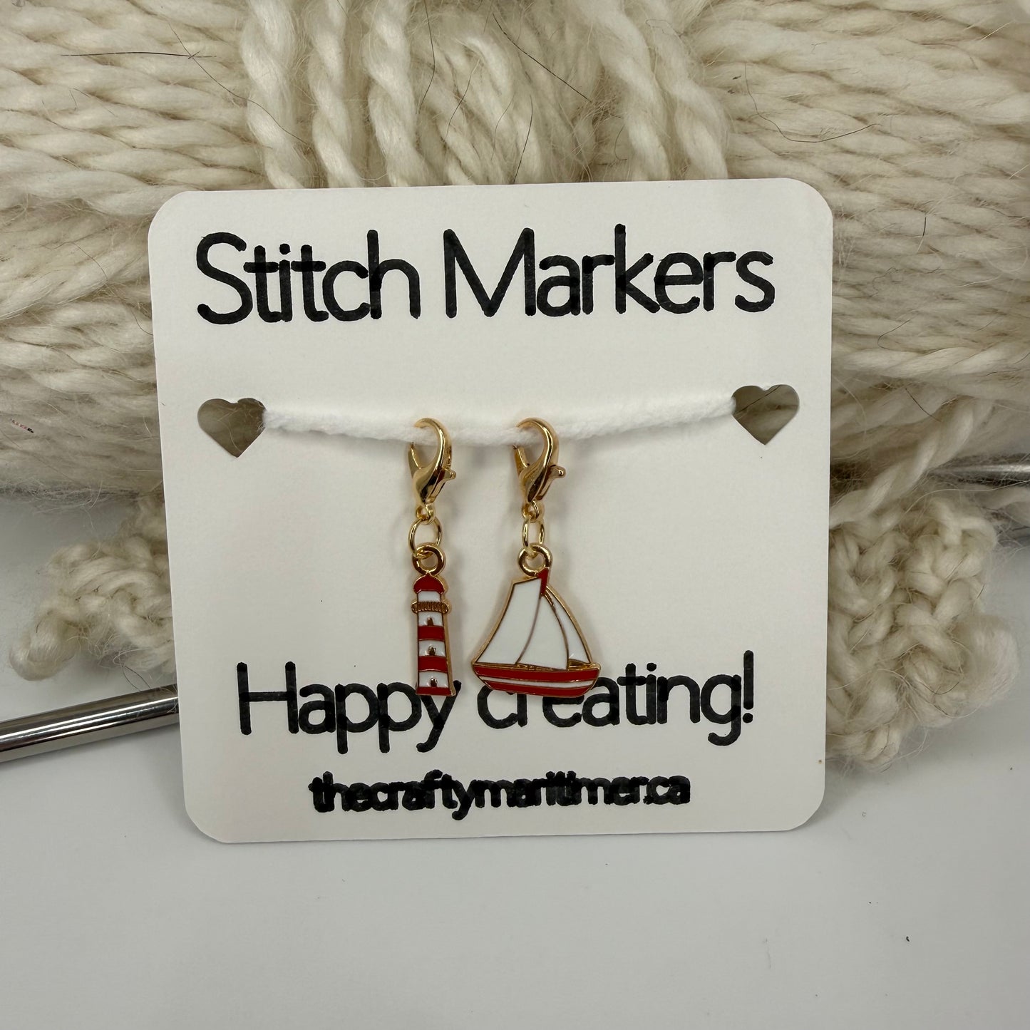 Nautical Stitch Markers/Progress Keepers  Set of 2