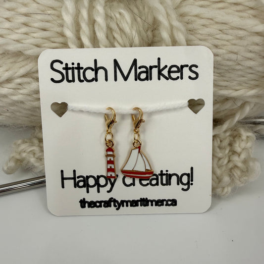 Nautical Stitch Markers/Progress Keepers  Set of 2