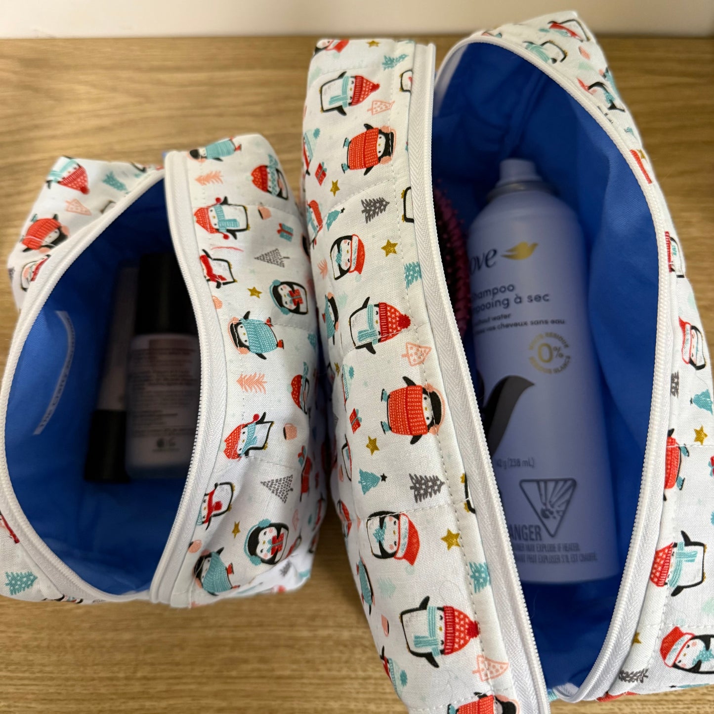Quilted Penguin Toiletry Bag