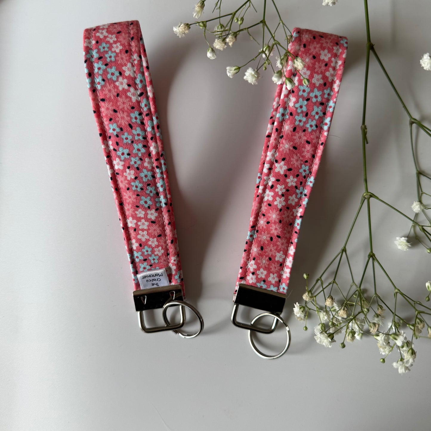 Pink Floral Wristlet