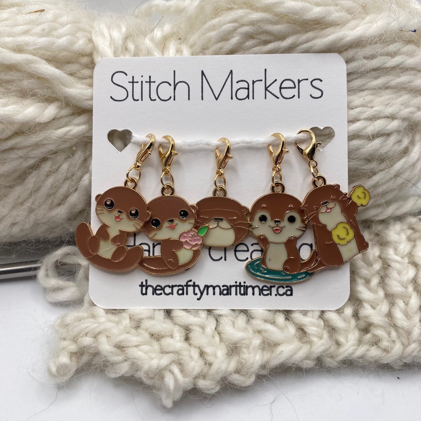 Otter Stitch Markers set of 5