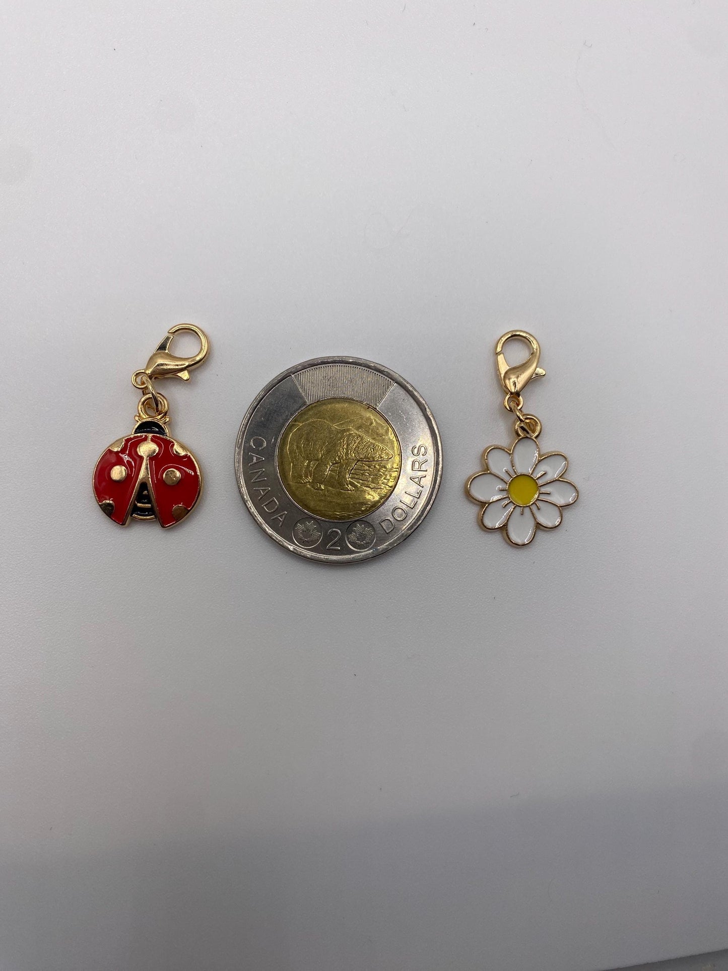 Daisy and Ladybug Stitch Marker set of 3