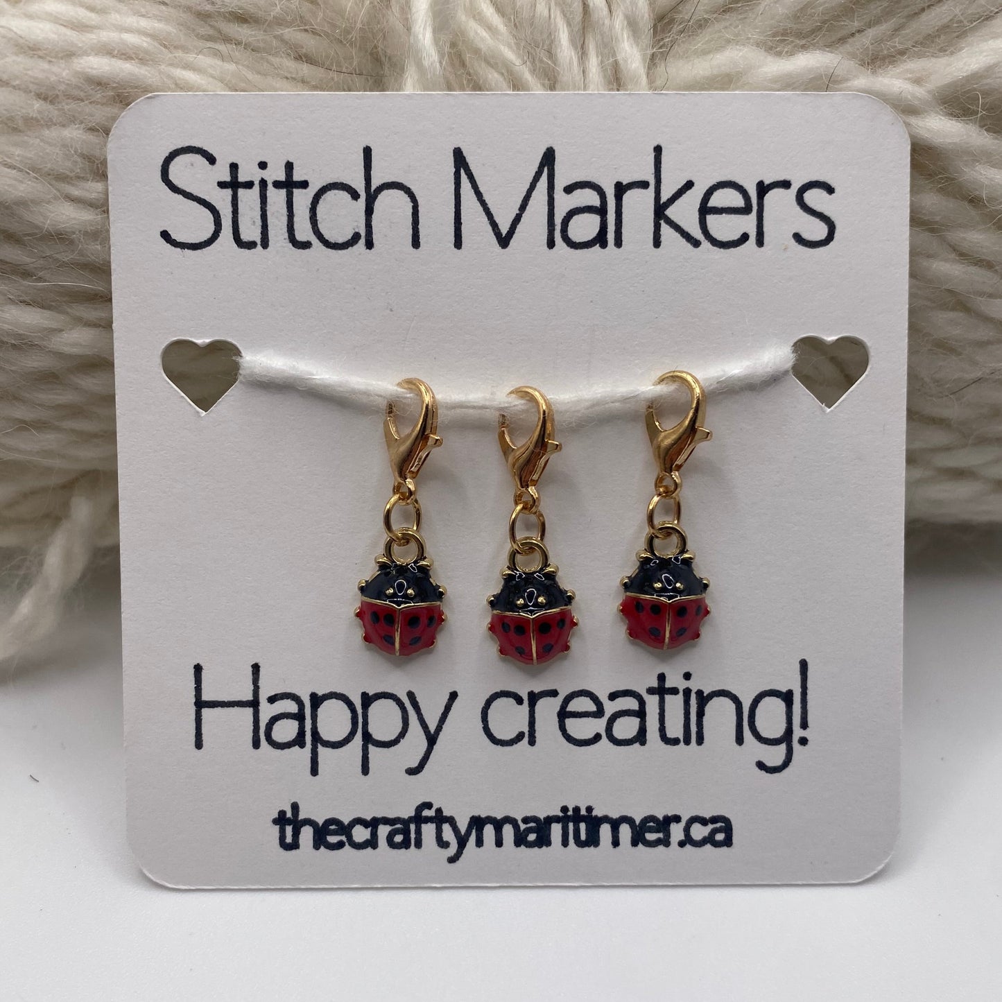 Ladybug Stitch Marker set of 3