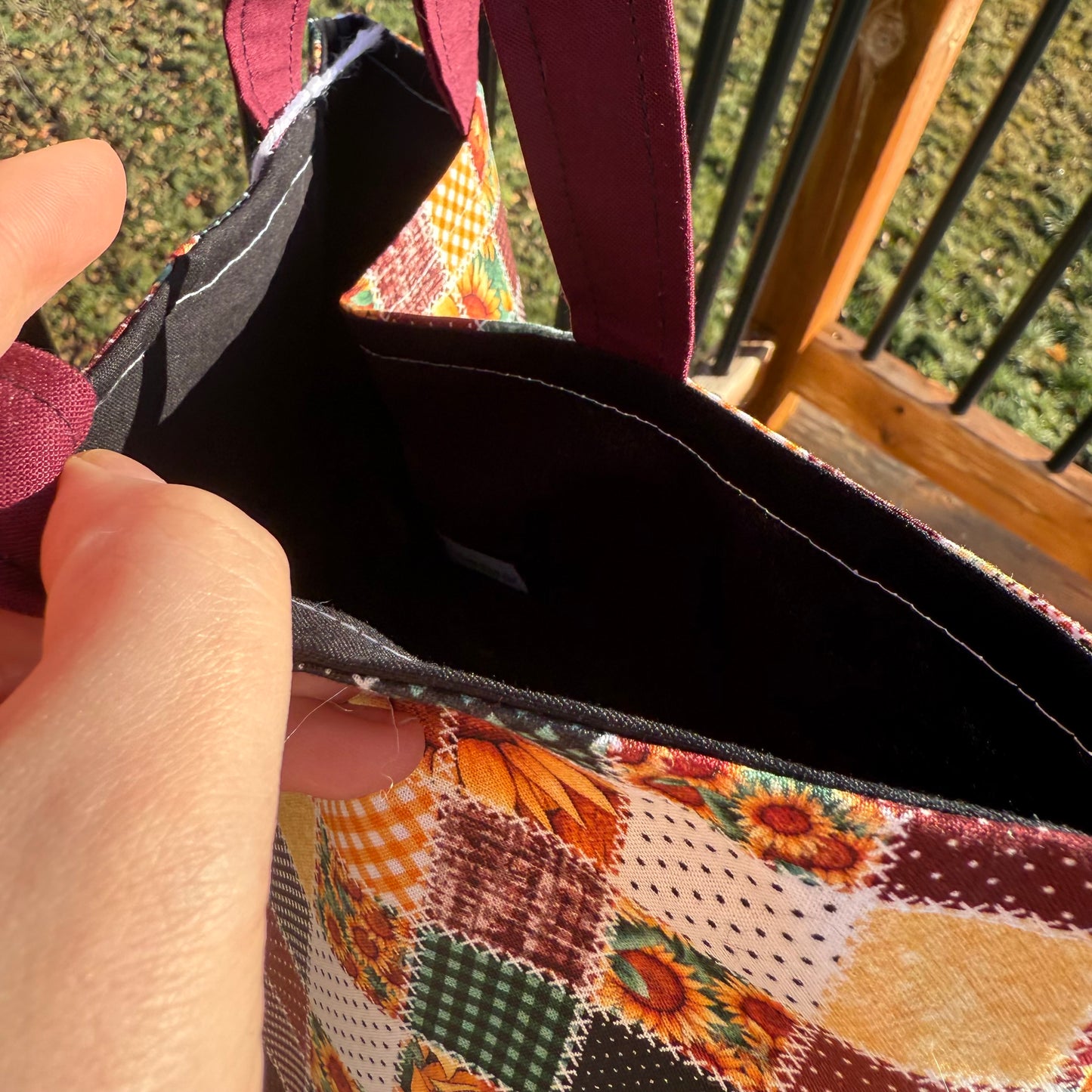 Sunflower Patchwork Tote Bag