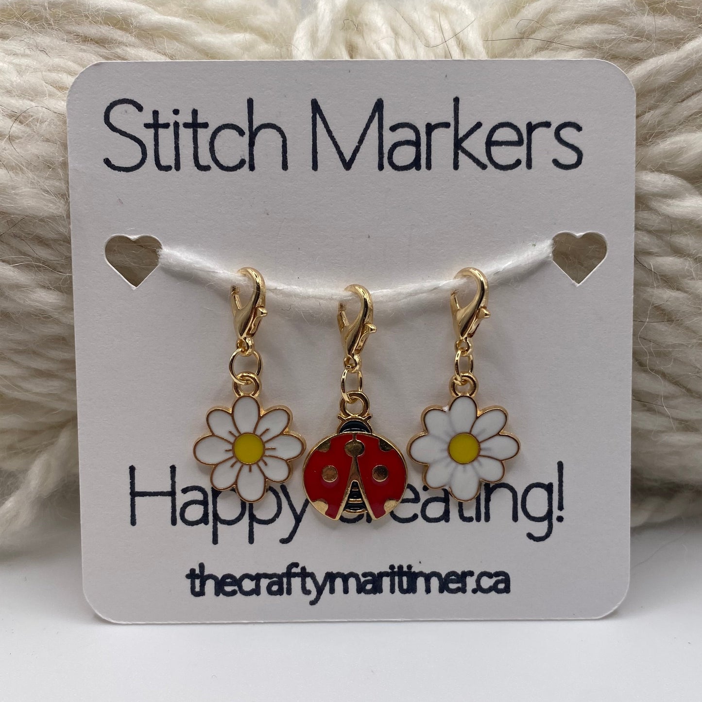 Daisy and Ladybug Stitch Marker set of 3