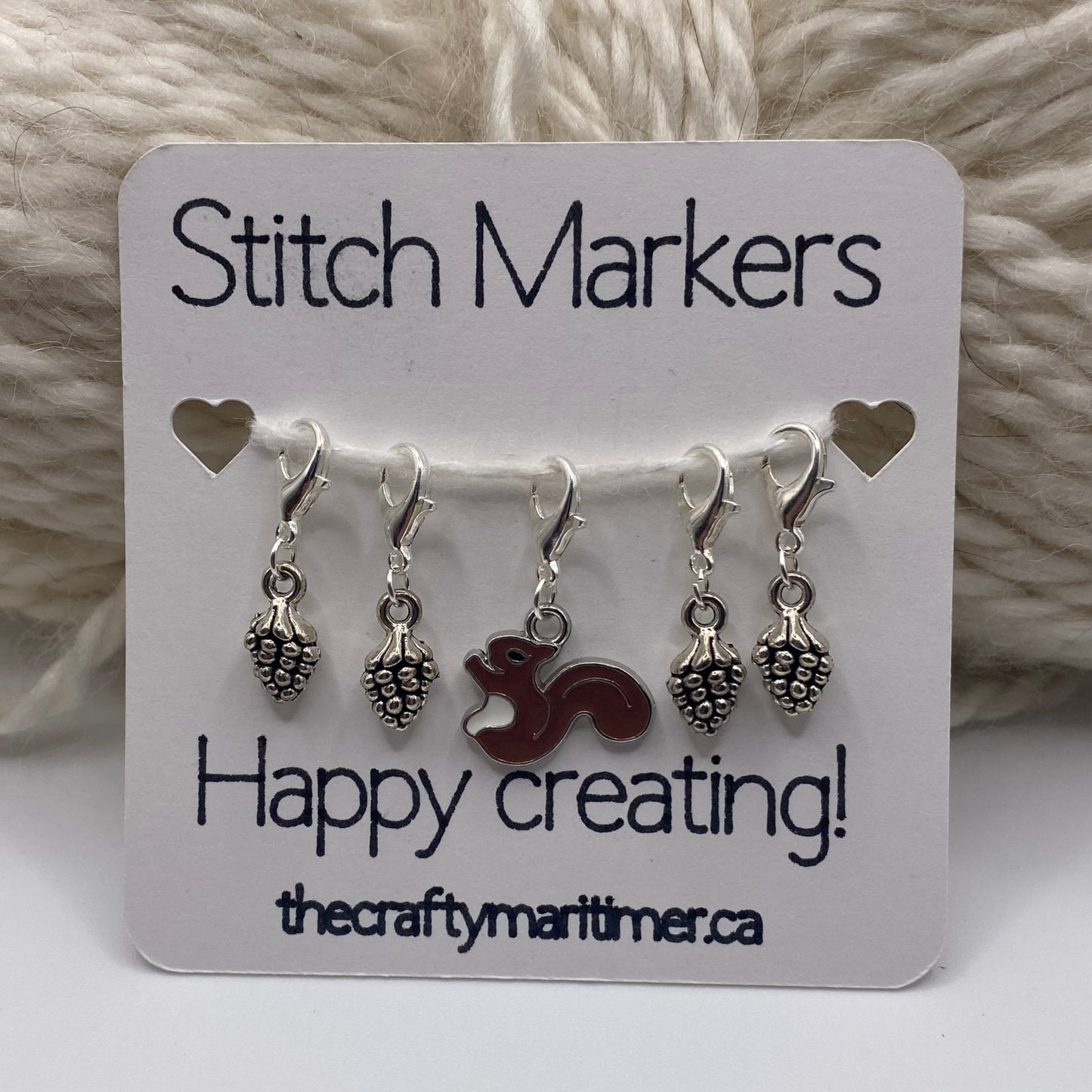 Squirrel Stitch Marker set of 5