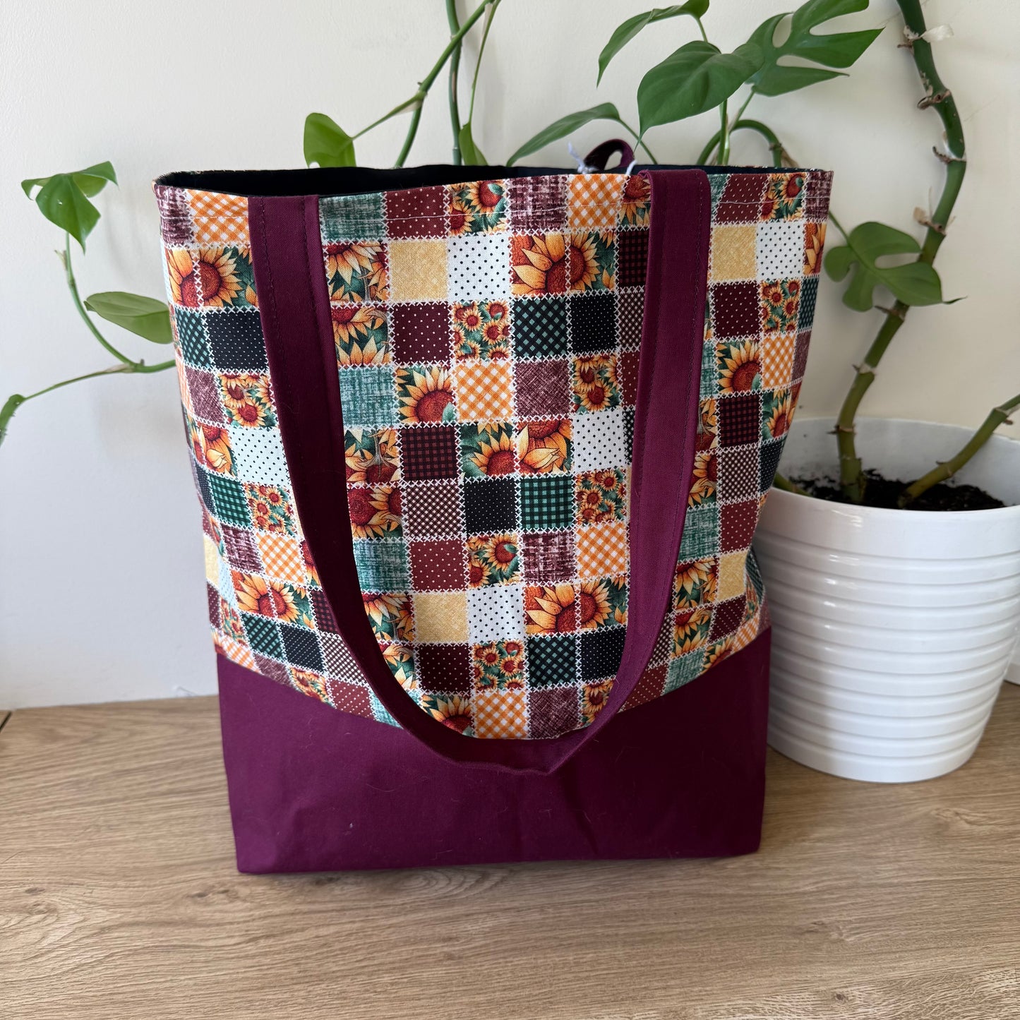 Sunflower Patchwork Tote Bag