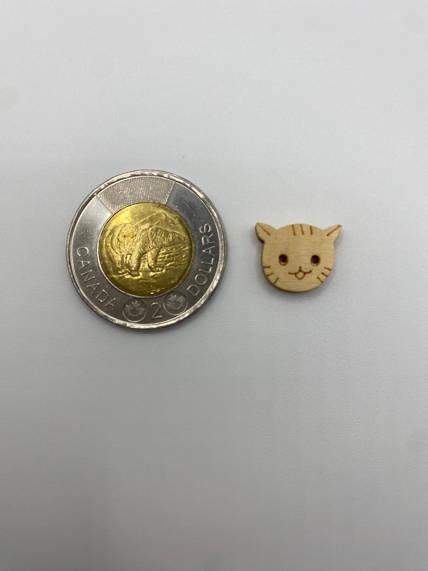 Wooden Cat Buttons set of 4