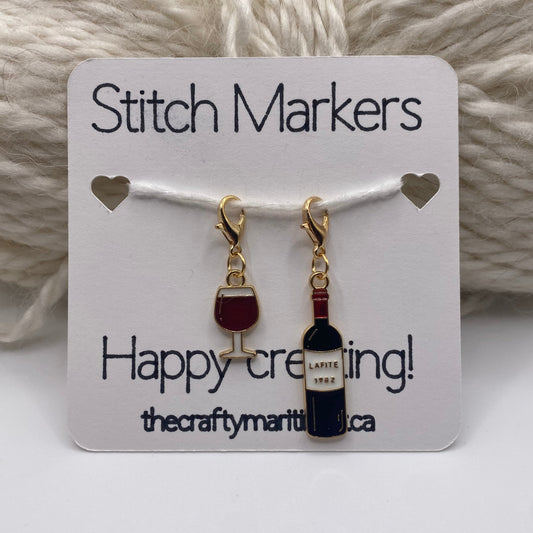 Wine Stitch Marker set of 2