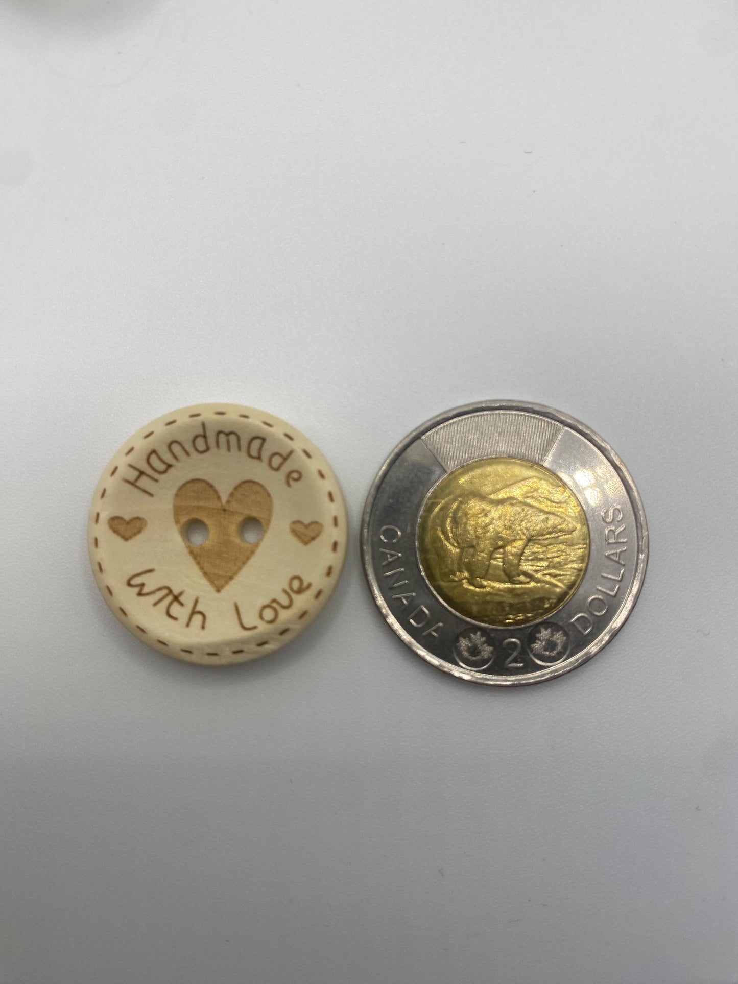 Wooden “Handmade With Love” Buttons set of 4