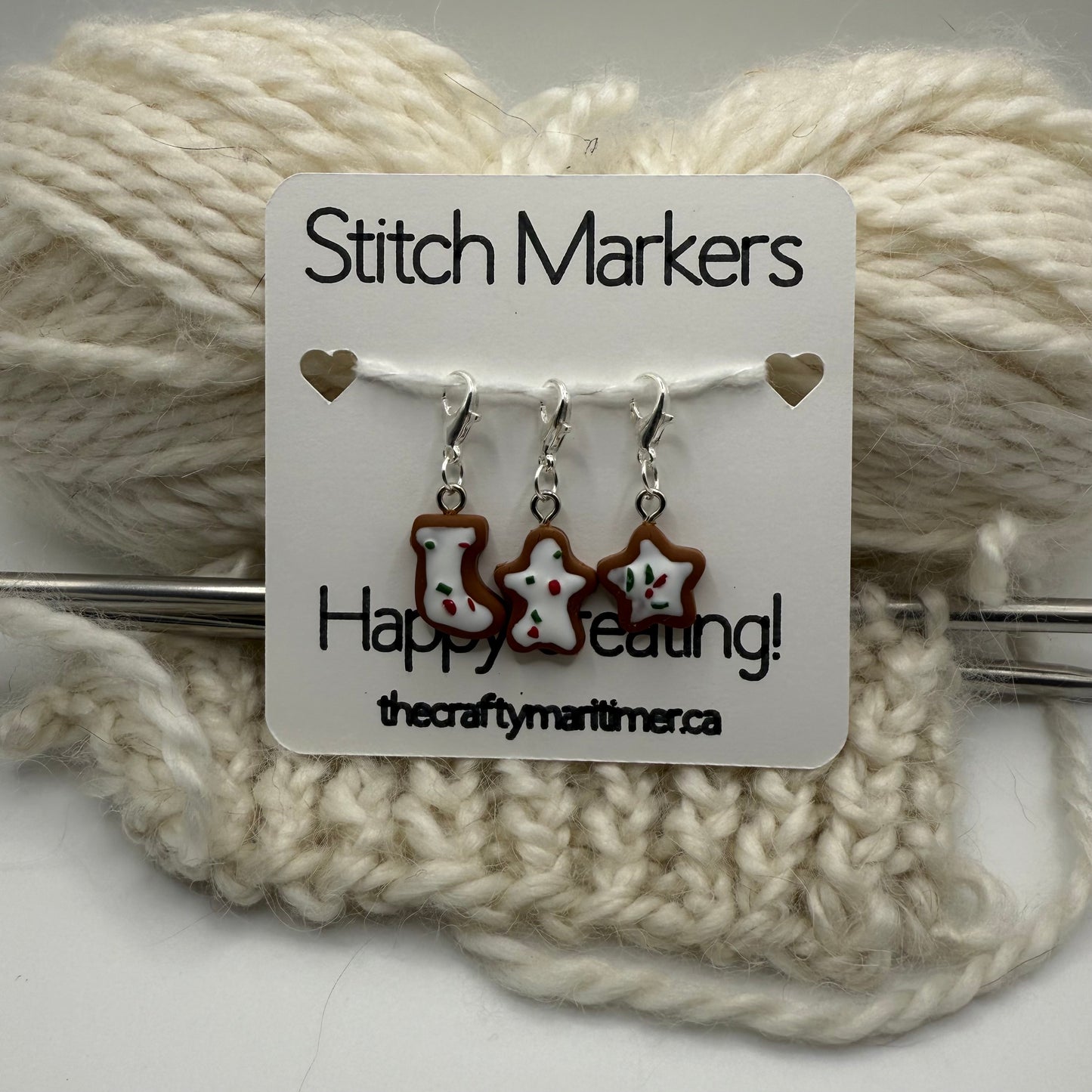 Handmade Christmas Cookies Stitch Markers/Progress Keepers