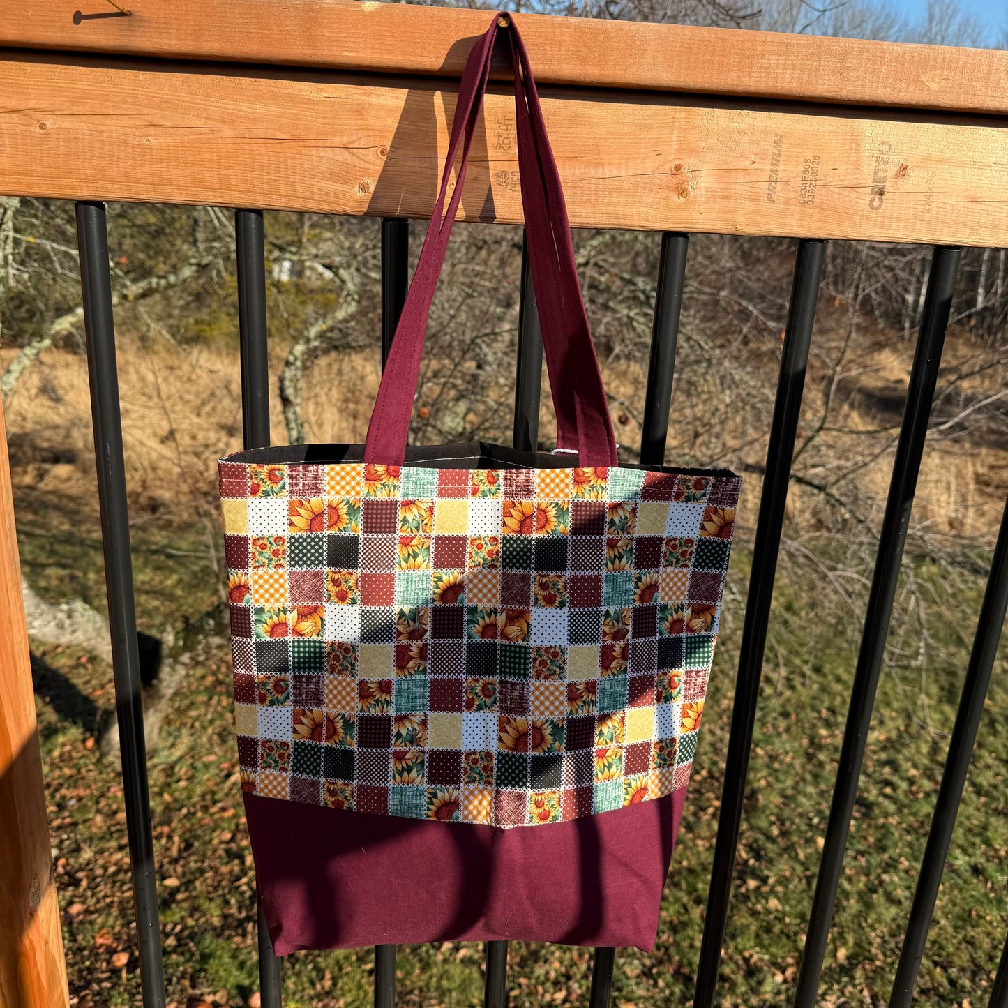 Sunflower Patchwork Tote Bag