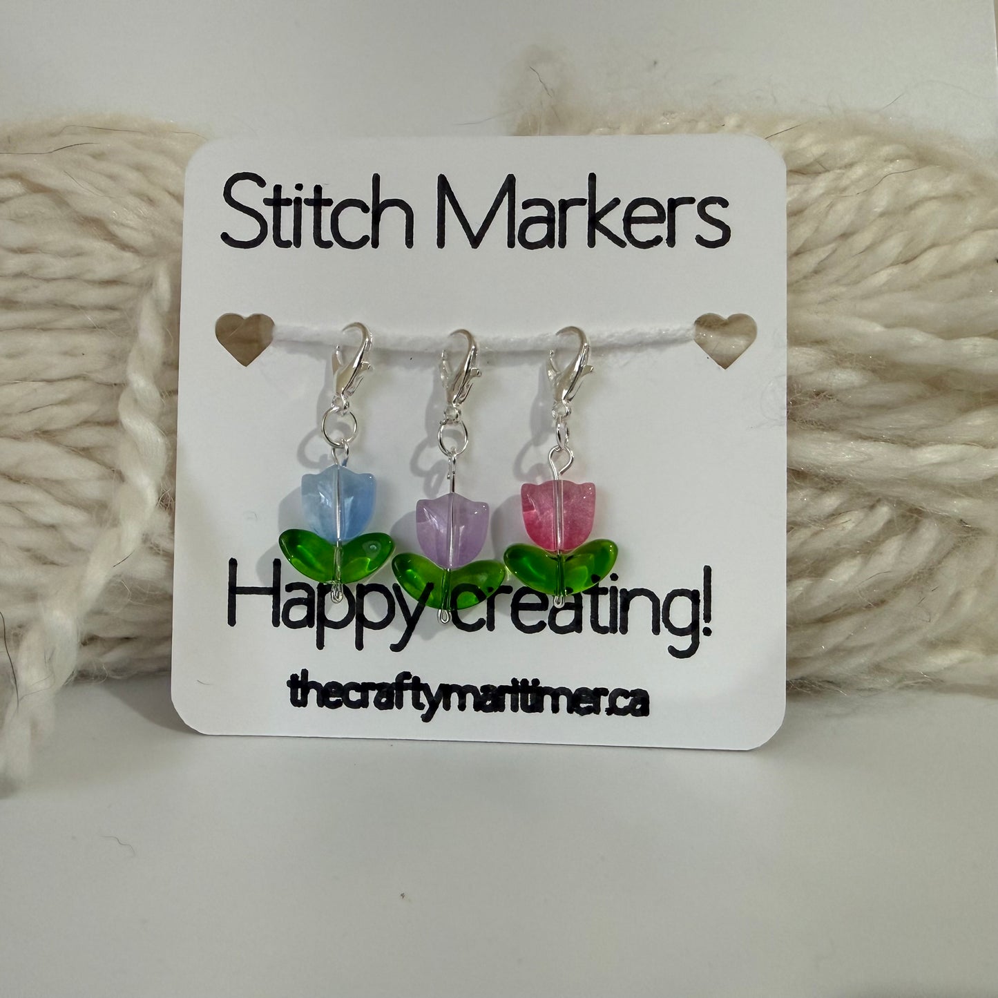 Tulip Stitch Markers/Progress Keepers Set of 3