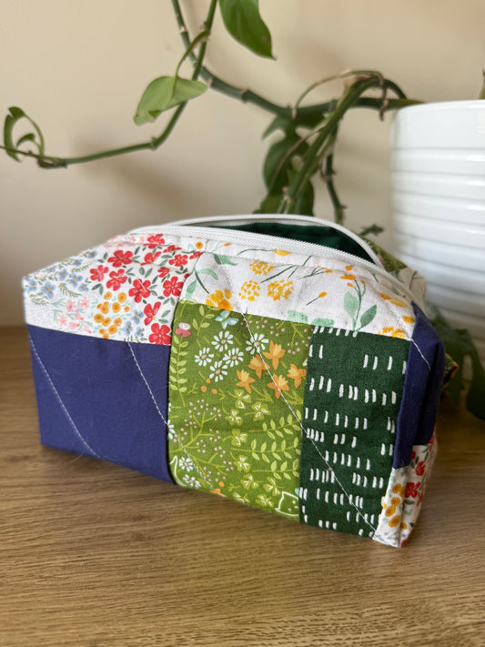 One of a Kind Green Quilted Toiletry Bag