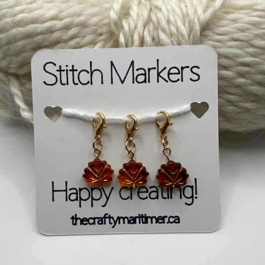 Fall Leaf Stitch Marker set of 3